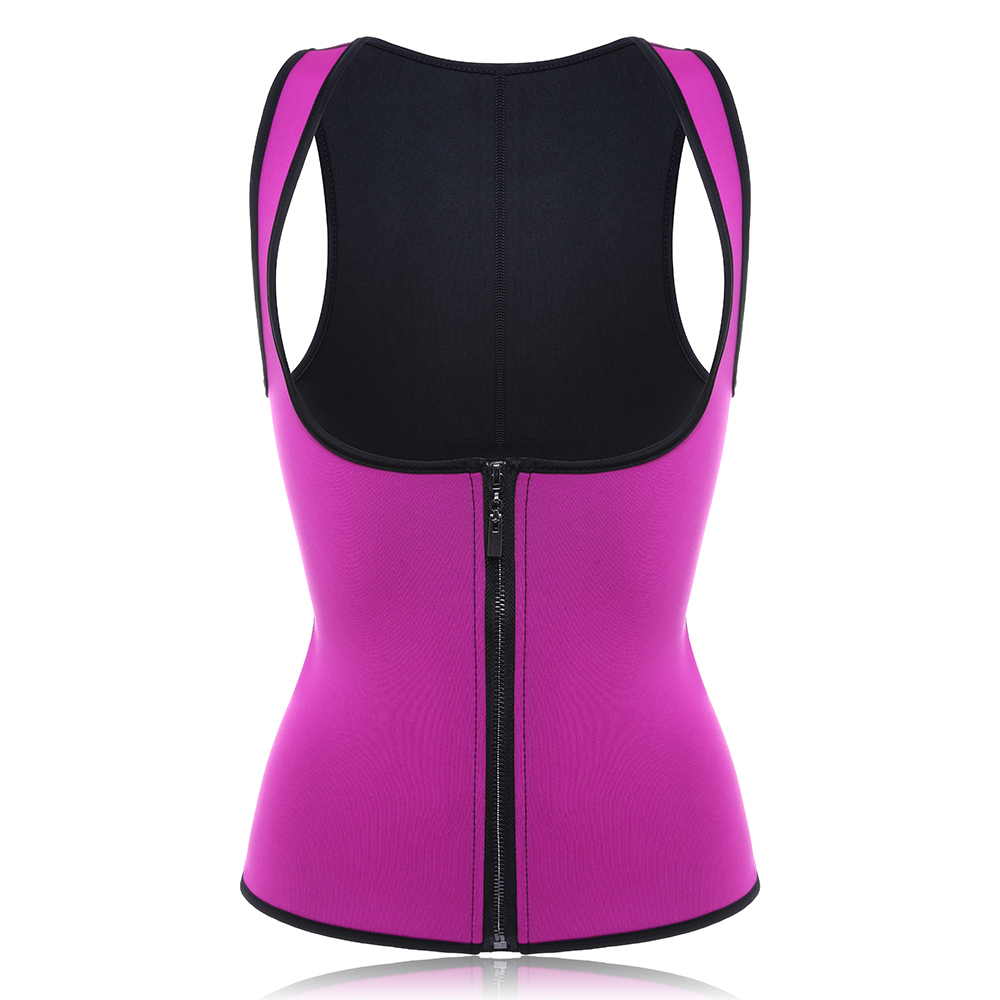 Women Front Zip Sports Trainer Cincher Corset Waist Shapewear Vest Plus Size Polyester Neoprene Vest