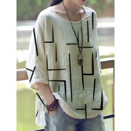 Casual Women Geometric Print Half Sleeve T-Shirts