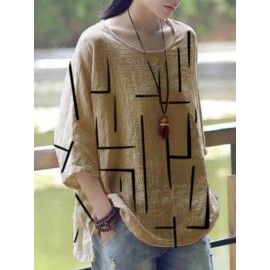 Casual Women Geometric Print Half Sleeve T-Shirts