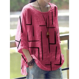 Casual Women Geometric Print Half Sleeve T-Shirts